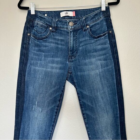Cabi Tuxedo Distressed High Rise Straight Leg Jeans #3750 Size 4 - Picture 5 of 11